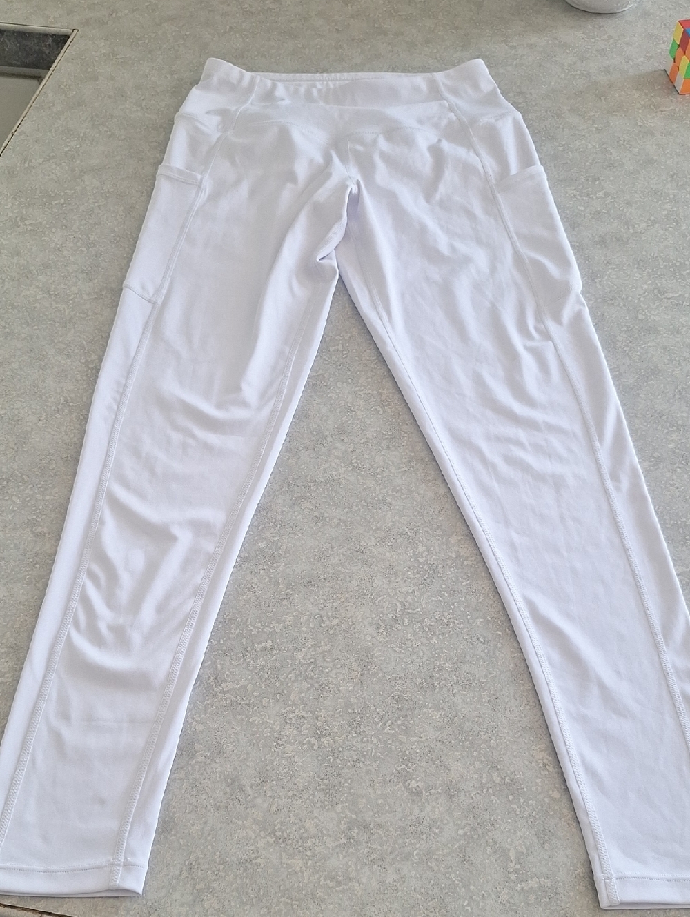Source Unknown White Women's High-Waist Leggings with Side Pockets